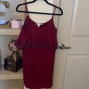 Francesca’s maroon dress